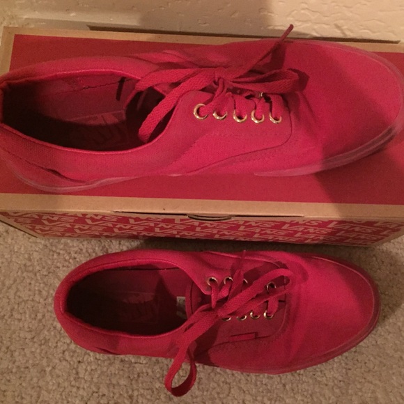 vans red colour shoes